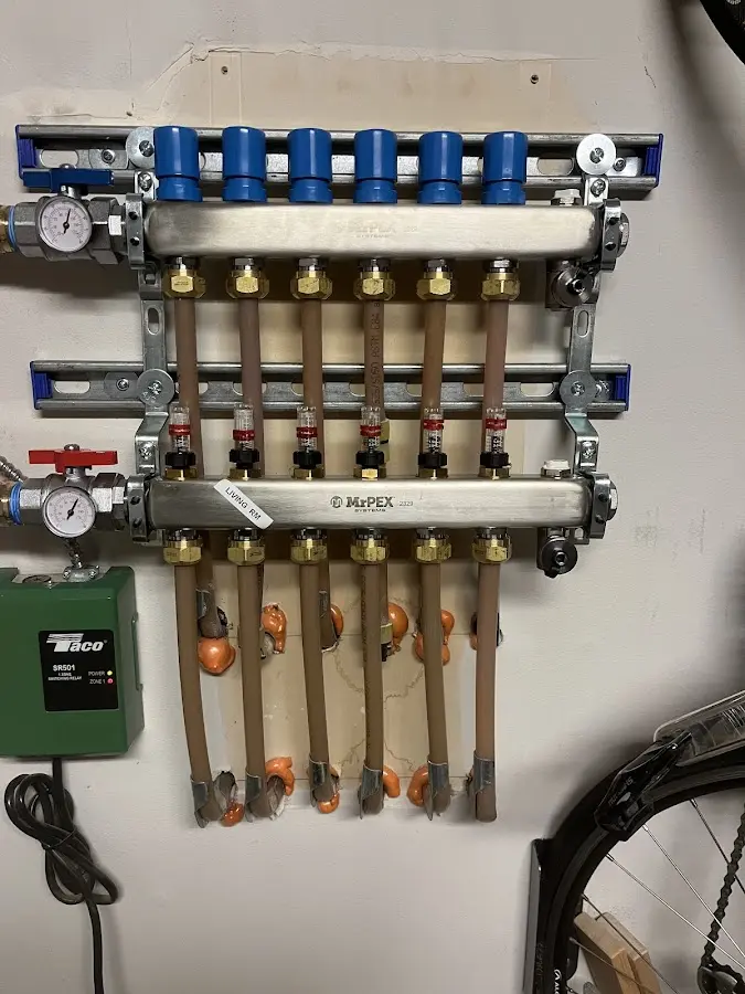 Plumber performing Gas Leak Detection at a residential property in Linthicum